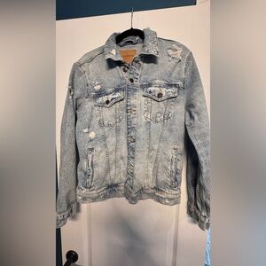 Lucky Brand Light Blue Distressed Jean Jacket